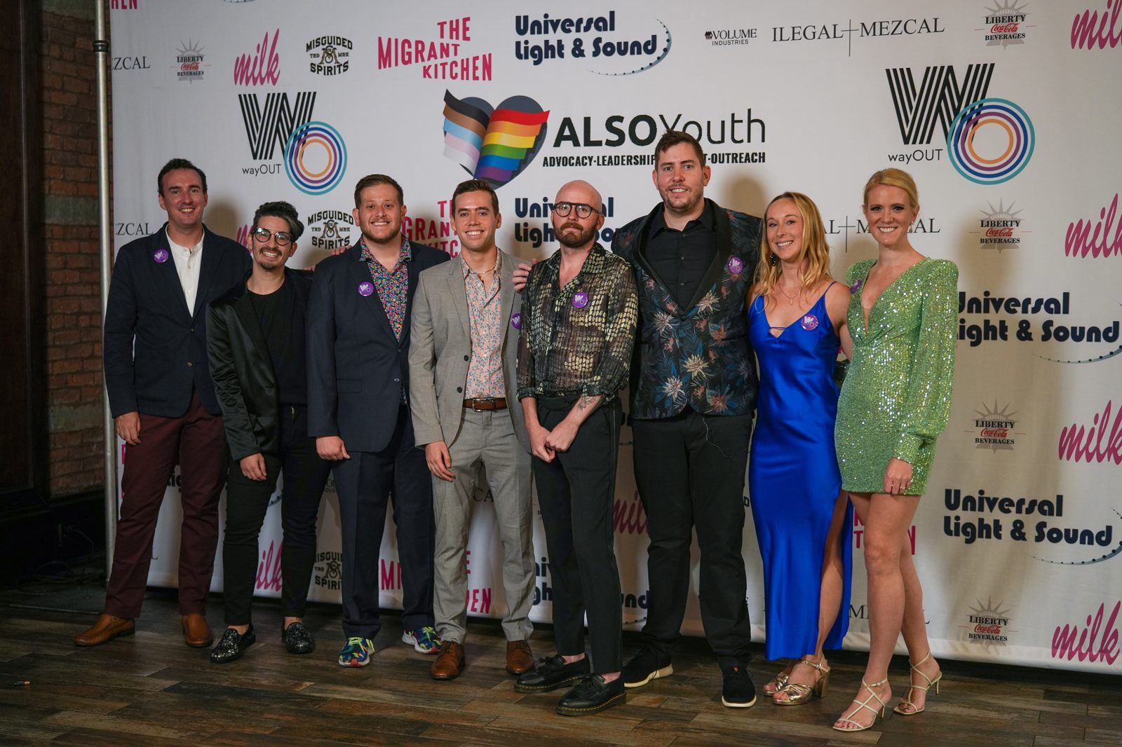 The New York crew in front of the ALSO Youth step-and-repeat