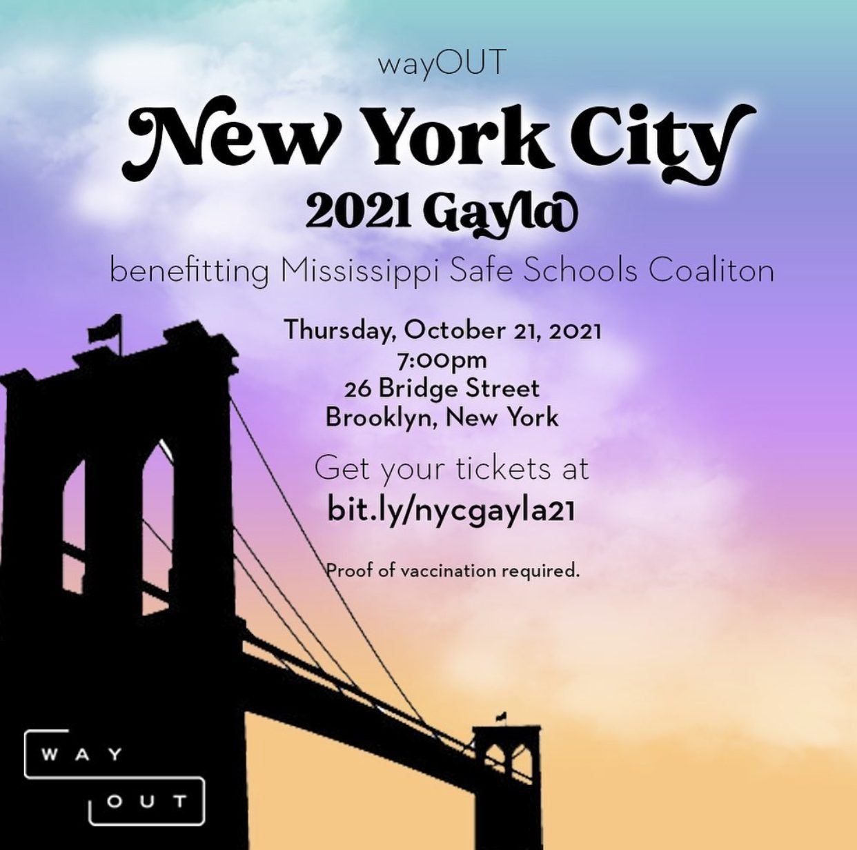 Poster for the 2021 New York City Gayla, for Mississippi Safe Schools Coalition